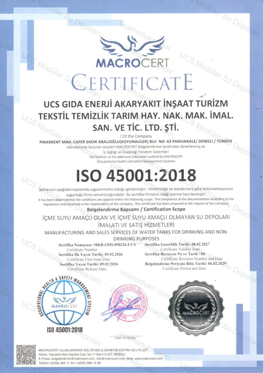 ISO 45001 belgesi